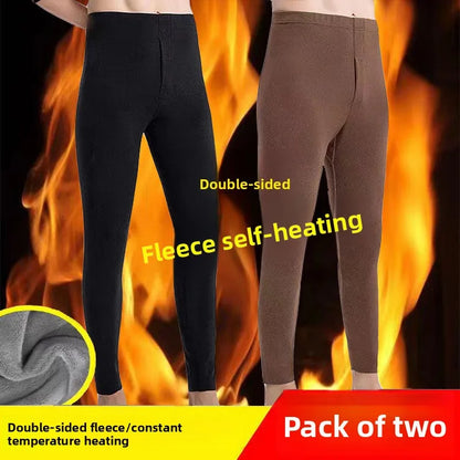 Double-Sided German Velvet Men's Thermal Pants Inner Wear Autumn Winter Fleece Heating Constant Temperature Large Size Bottom...