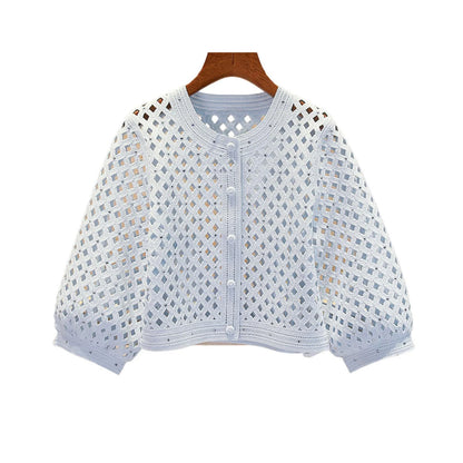 M Home Nan You High End Women's Spring 2026 Lantern Sleeve Rhinestone Knitted Jacket Strap Dress Set Fashionable Commute Style