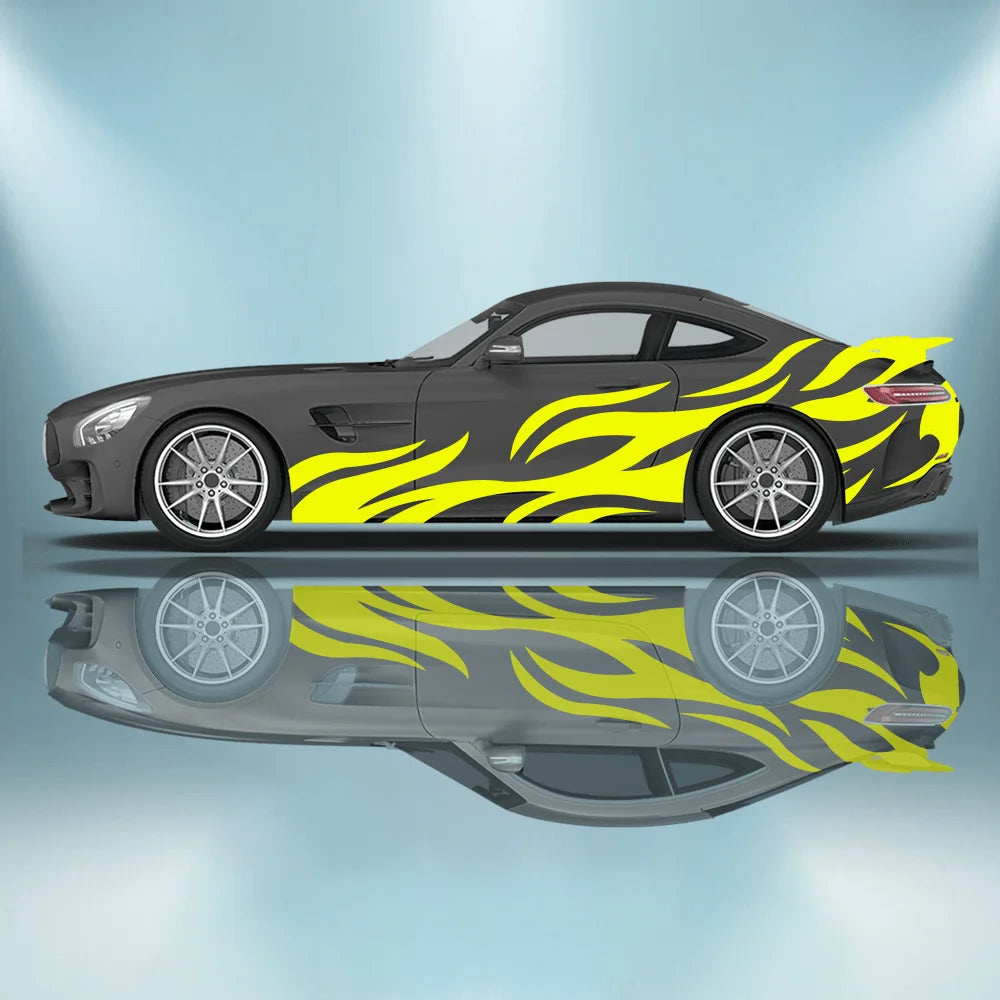 Creative Personality Flame Car Sticker Full Body Decal Wrap Scratch Protection Car Sticker Waterproof Car Vinyl Wraps