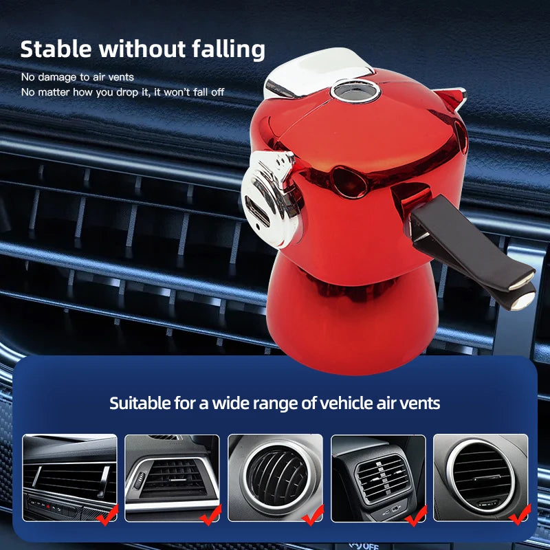 Car Air Outlet Robot Perfume Clip Auto Fragrance Diffuser For FIAT Abarth 500 Pulse Panda Tipo Strada 600 500L Mobi Doblo Toro
