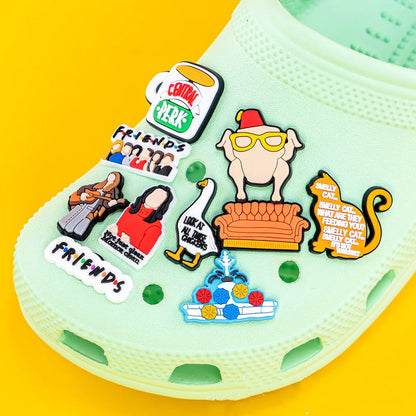 13-100pcs Old Friends Shoe Charms Accessories Cartoon Clog Sandal Shoe Buckle Decorations Children Kids Party Gifts