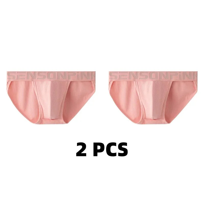 1/2/3 PCS Men's Underwear Mens Breathable Thread Modal Panties Breathable Skin Friendly Mid Rise High Fork Solid Color Briefs