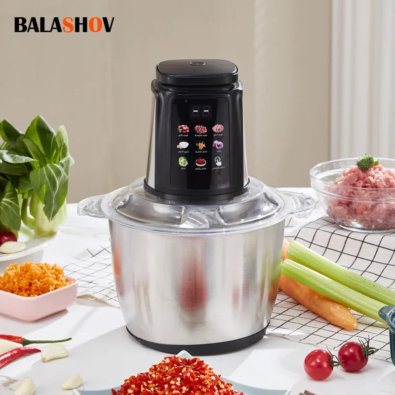 5L Large Capacity Kitchen Blender, 500W 6 Blades Stainless Steel Meat Grinder, 220V Household Food Processor