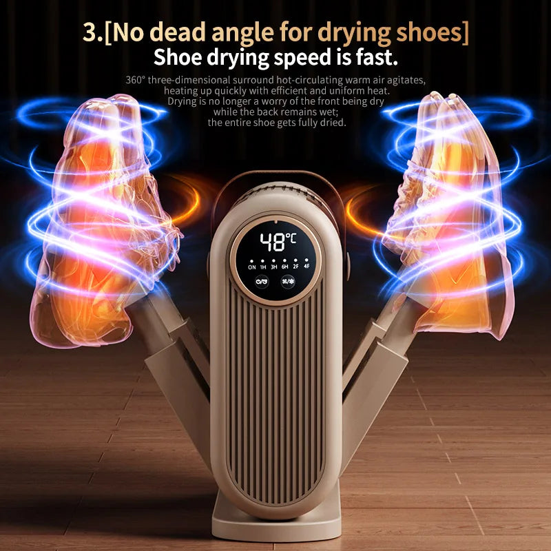 Foldable Shoe Dryer Electric Shoe and Boot Dryer Timing Control Household Shoe Warmer Portable Heater For Socks Boots