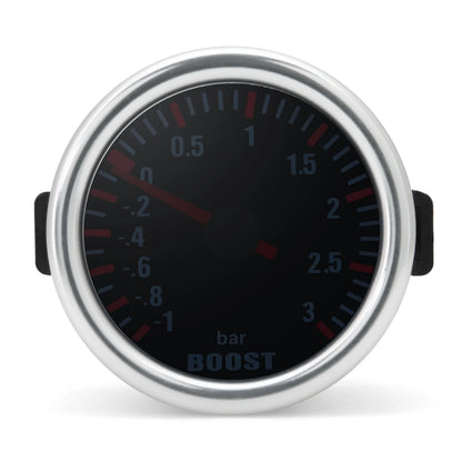 2"52mm Car 3 Bar Boost Gauge Turbo Boost Meter Pointer With Led Light Boost Indicator For 12V Engine Vehicle Car Accessories
