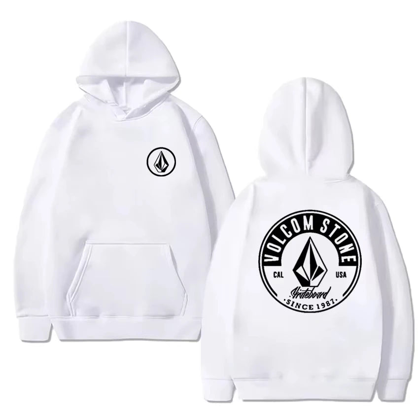 Volcom Stone Double Print Autumn Winter Warm Cotton street style Men's Fleece Hoodie Outdoor Commuter Men's Top High Elastic tos