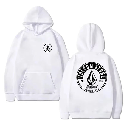 Volcom Stone Double Print Autumn Winter Warm Cotton street style Men's Fleece Hoodie Outdoor Commuter Men's Top High Elastic tos