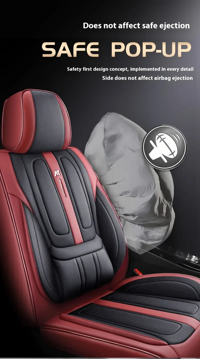 Universal 5-Seat Car Seat Cover 360° Full Coverage with Integrated Waist Support And Side Pockets for Most Vehicle Interior