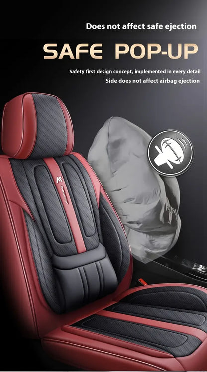 Universal 5-Seat Car Seat Cover 360° Full Coverage with Integrated Waist Support And Side Pockets for Most Vehicle Interior