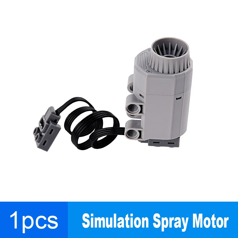 New MOC Simulated Spray Motor Smoke Electric Exhaust Parts Building Blocks Car PF Model Technical Parts Power Functions Motor