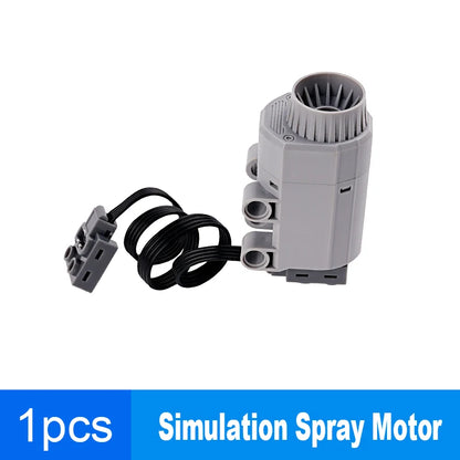 New MOC Simulated Spray Motor Smoke Electric Exhaust Parts Building Blocks Car PF Model Technical Parts Power Functions Motor