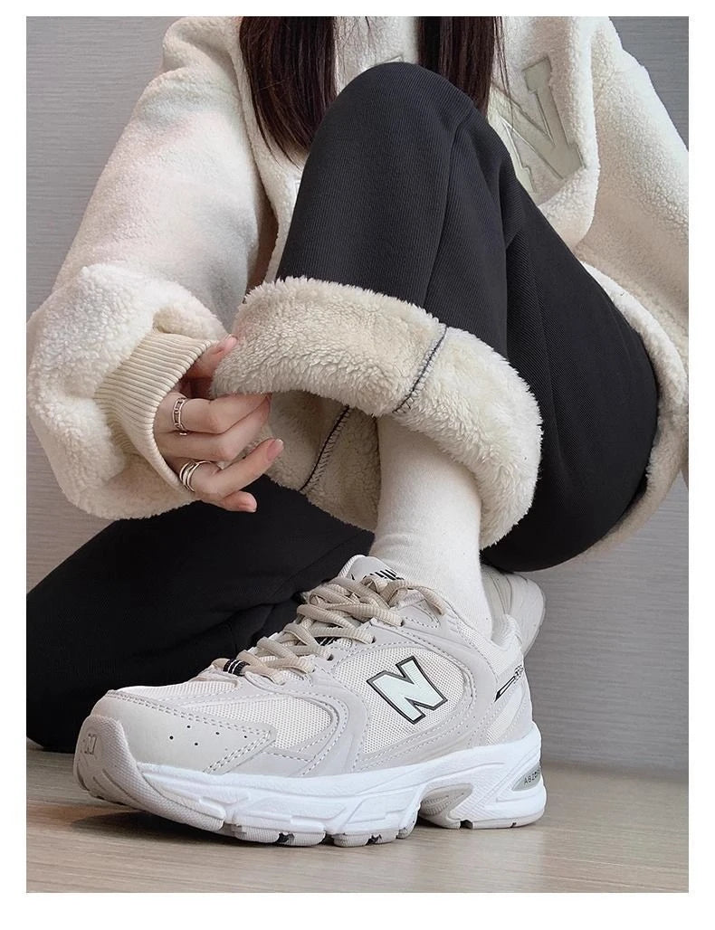 Thickened Fleece Women's Sports Pants Autumn Winter New Style Casual Loose Wide Leg Sweatpants High Waist Polyester Fiber