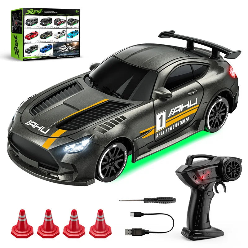 RC 1:64Desktop drift car Mini remote control car Four-Wheel Drive Full Proportion Type-CCharging  Children's Toys