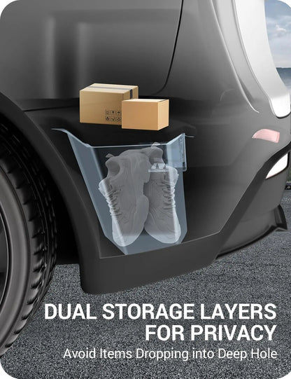 For Tesla Model Y Juniper 2025 2026 Launch Trunk Side Storage Box Boot Organizer Flocked TPE Mat Anti-dirty Travel Accessories