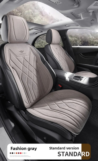 Perforated Suede Seat Cover Universal Four Seasons Cars Seats Covers Breathable Seat Non-slip Luxury Car Rams Latex Seat Cover