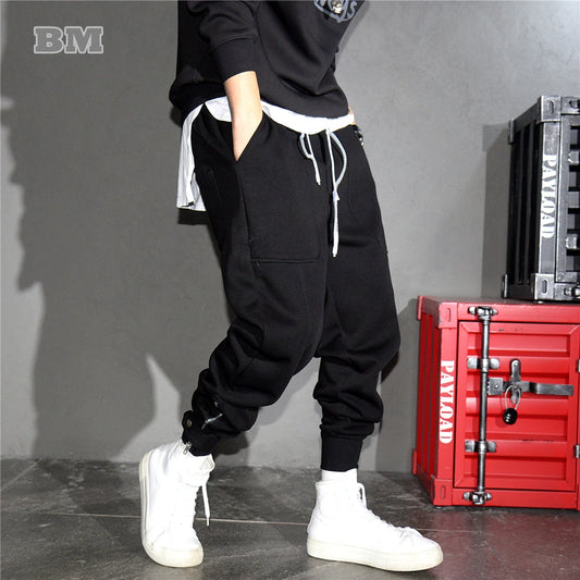 Spring Autumn Korean Fashion Streetwear Hip Hop Sweatpants Kpop Couple Jogging Pants Harajuku Black Sports Harem Joggers Men