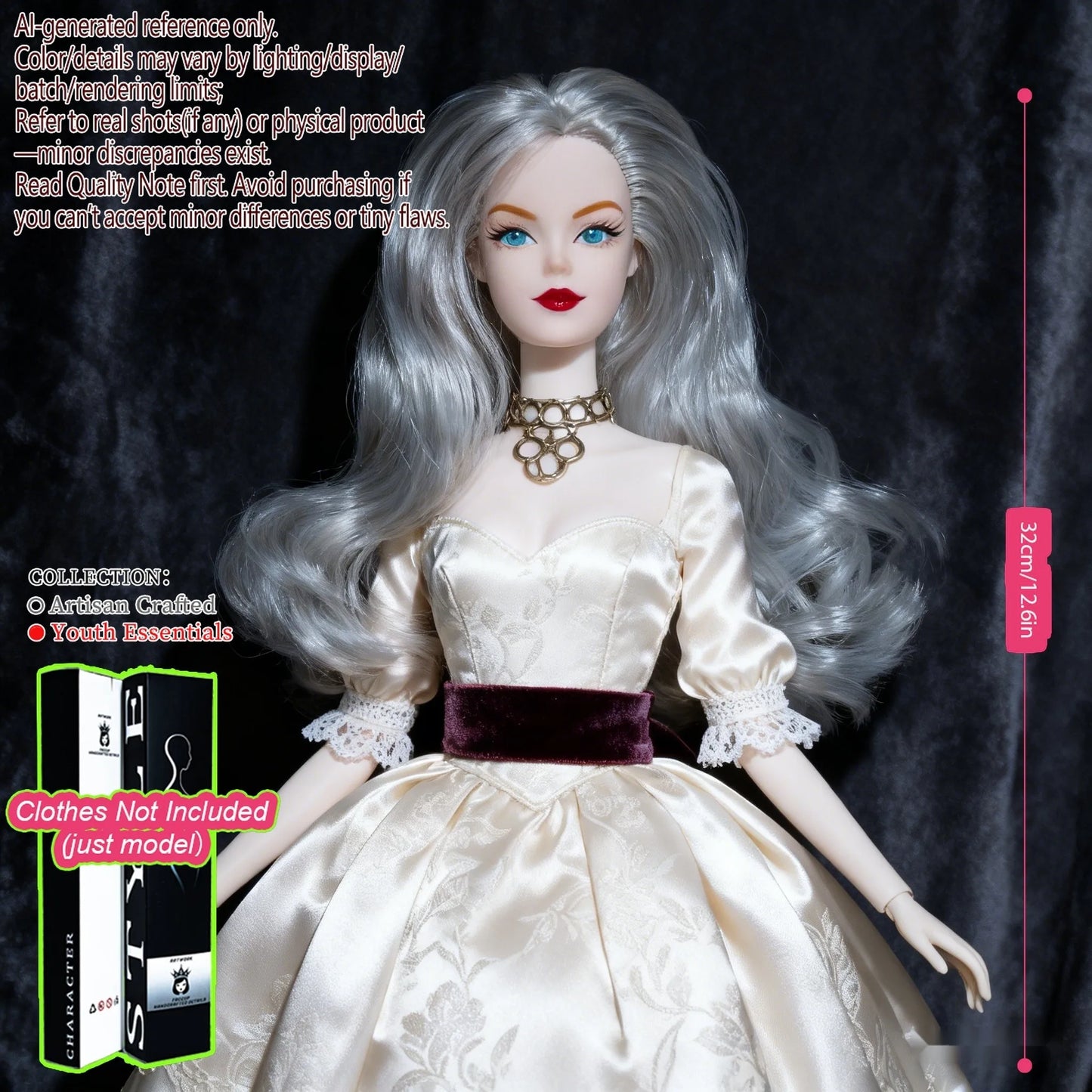 1/6 Scale 12-Joint BJD Doll, Realistic Changeable Makeup, Premium Craft Display (No Clothing)