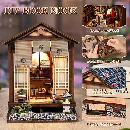 DIY Wooden Dollhouses Bookend 3D Puzzle Hand Assembly Miniature Doll House Model Home Decor Building Toys For Xmas Black Friday