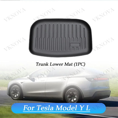 For Tesla Model Y L 2026 Rear Seat Backrest Protective Pad Trunk Mat Anti-Kick Pad Car Interior Accessories Model YL Cargo Liner