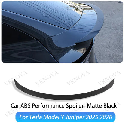 ABS Matte Carbon Fiber Pattern Spoiler For Tesla Model Y Juniper 2025 26 Glossy Black Rear Trunk Wings Auto Modified Accessories