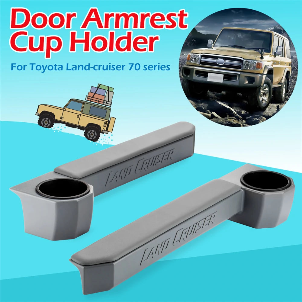 2Pcs Door Armrest Cup Holder Organizer for Toyota Land Cruiser 70 76 79 Hj75 Hzj75 Hzj79 Hdj79 Car Accessories