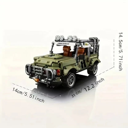 High-end green off-road vehicle assembly block building kit – the perfect gift for birthdays and special occasions.