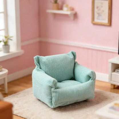 [DO]Dollhouse Living Room Furniture Decoration Dollhouse Simulation Cloud Sofa Model Dolls House Micro Scene Pretend Play Toys