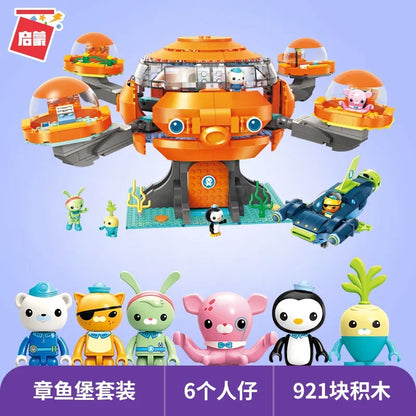 TV Cartoon Octonuts Genuine Authorized Building Blocks Model Octopus Castle Kids Toy Gift Set Christmas Gifts