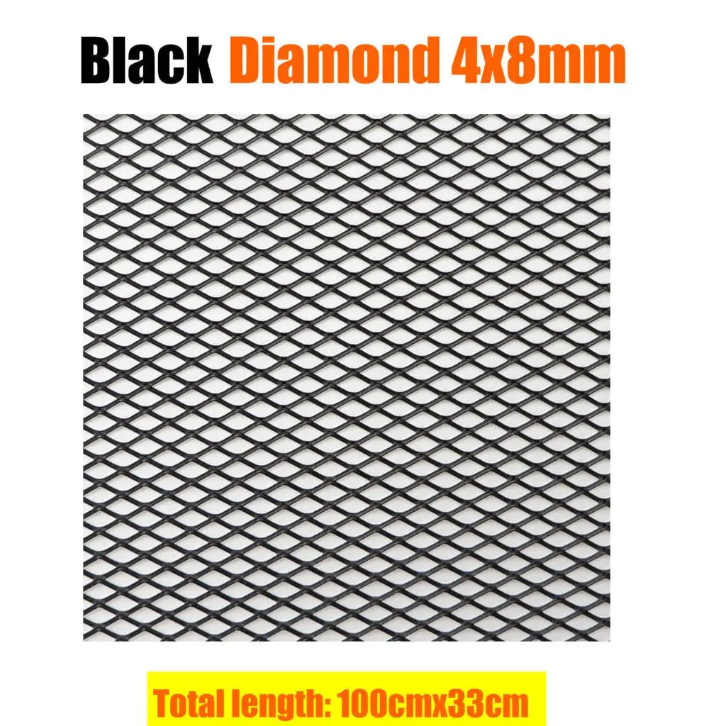 100x33cm Car bumper grille Aluminum Alloy Rhombic Grille Mesh Sheet Car grid ventilation grille for Bumper Car Accessories