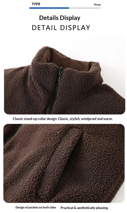 Winter New Large Size Double-sided Cotton Vest Men's Thermal Vest Imitation Granular Velvet Tide Brand Vest Tide