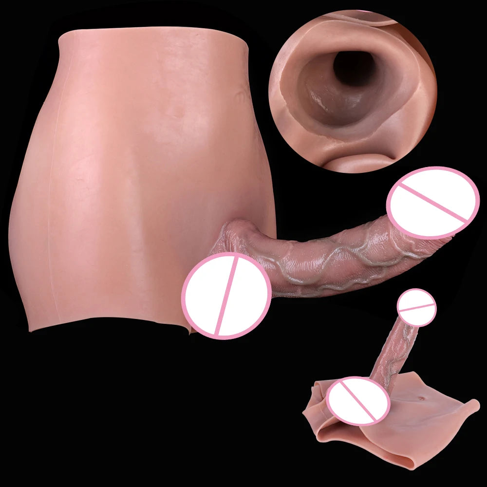 SXXY Strap-On Lifelike Penis Cover насадка на член Large Hollow DildoPants Intimate Adult Sex Toy for Couples Sex