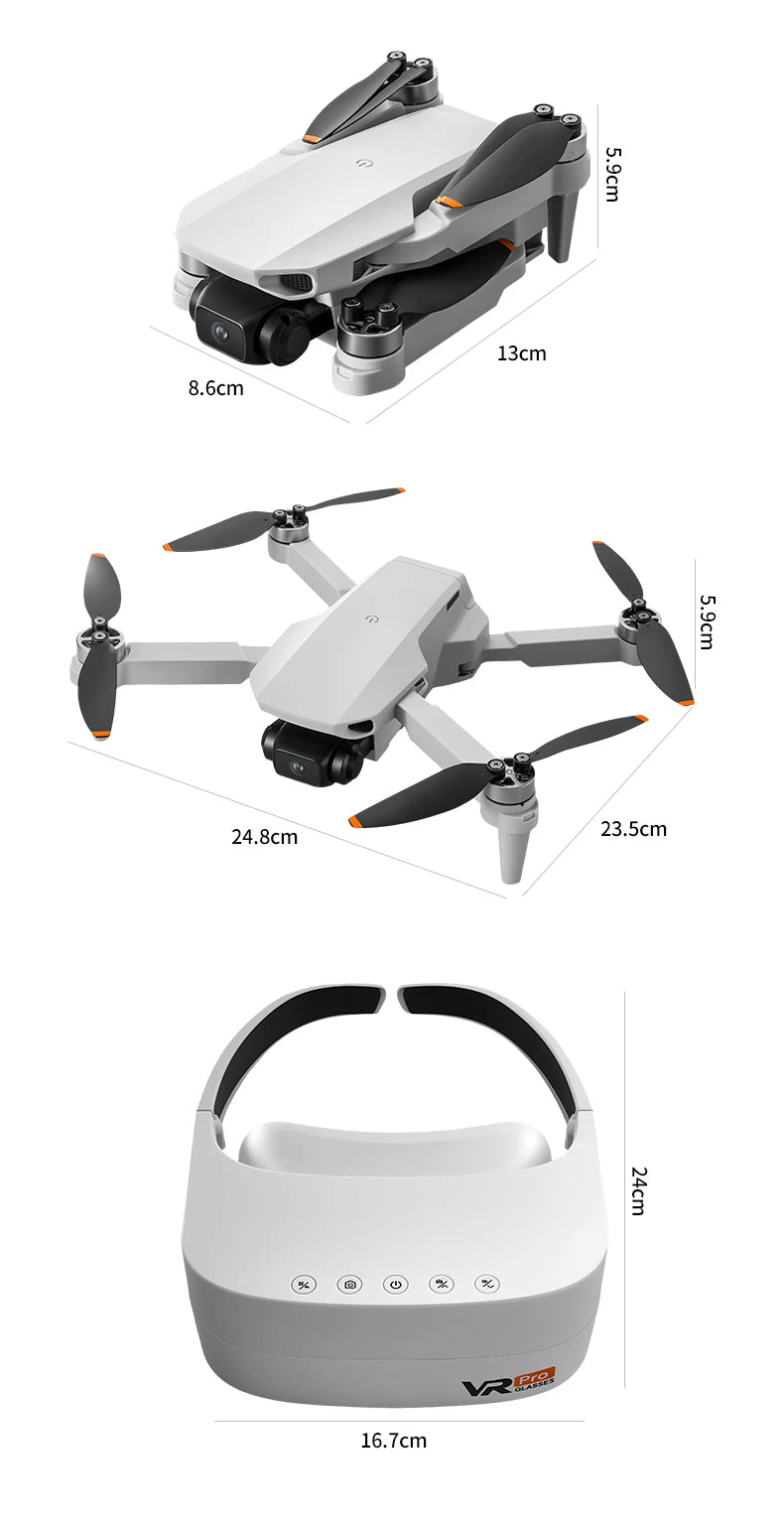 NEW Aeri100 VR Drone 1:1 Scale Aerodynamic Design 8K 1080P HD Camera Remote Control Brushless 360° Obstacle Avoidance Flying Toy