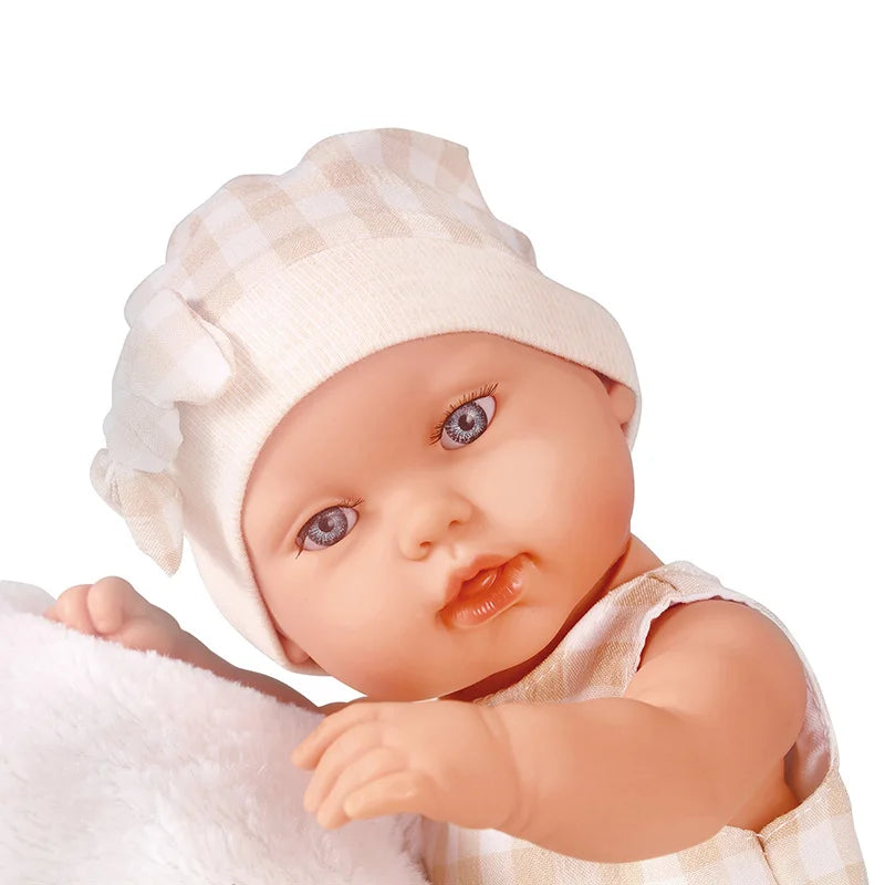 14inch 35cm Baby Doll with Clothes Cute Rabbit with Sleeping Basket Bebe Reborn Doll Kids Soothing Newborn Doll Girls Gift