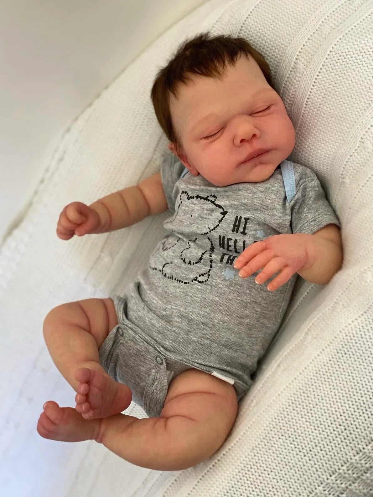 Cokela 20inch/50cm Real Baby Doll Reborn Doll Soft Touch Realistic Silicone Reborn Baby Doll With Implanted Artificial Hair