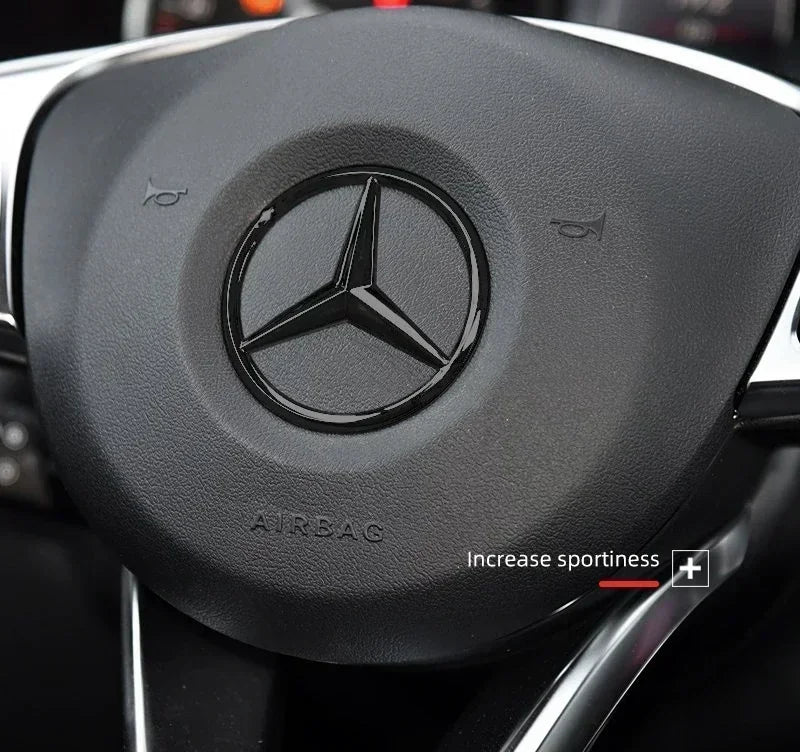 1pcs 52mm 57mm Car Steering Wheel Badge Emblem Sticker Mercedes Benz Amg W204 W205 W212 W213 W221 W177 W246 GLA GLC CLA A AAXXZZ