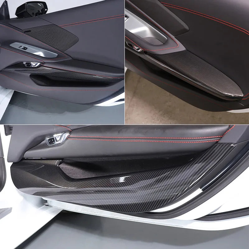 ABS Red For Chevrolet Corvette C8 Stingray Z51 Z06 2020-2023 Car Door Anti-kick Panel Cover Trim Sticker Car Accessories