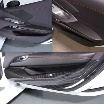 ABS Red For Chevrolet Corvette C8 Stingray Z51 Z06 2020-2023 Car Door Anti-kick Panel Cover Trim Sticker Car Accessories