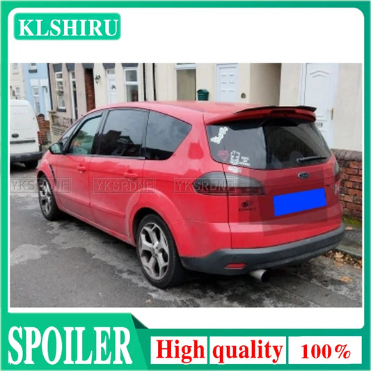 High Quality ABS Rear Roof Spoiler For Ford Smax S-max Mini Window Wing Glossy Black Carbon Fiber Style Auto Exterior Decoration