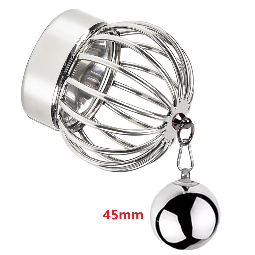 Metal Penis Ring Ball Stretcher Scrotum Lock Stainless Steel Penis Cock Ring Heavy Pendant Weight Bondage Sex Toy