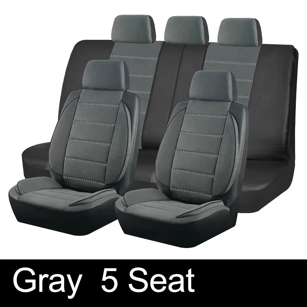 AUTOKING Universal Car Seat Covers Side Stereo Modeling Leather Fluff Car Seat Covers Fit For Most Car Accessories Interior