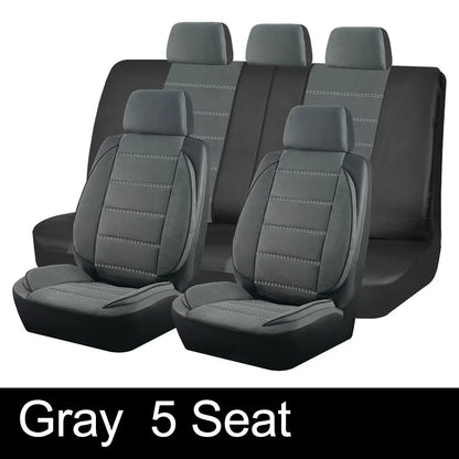 AUTOKING Universal Car Seat Covers Side Stereo Modeling Leather Fluff Car Seat Covers Fit For Most Car Accessories Interior