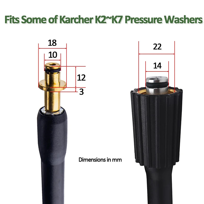 High Pressure Washer Hose Pipe Cord Car Washer Water Cleaning Extension Hose Water Hose for Karcher K2 K3 K5 K7 Pressure Cleaner