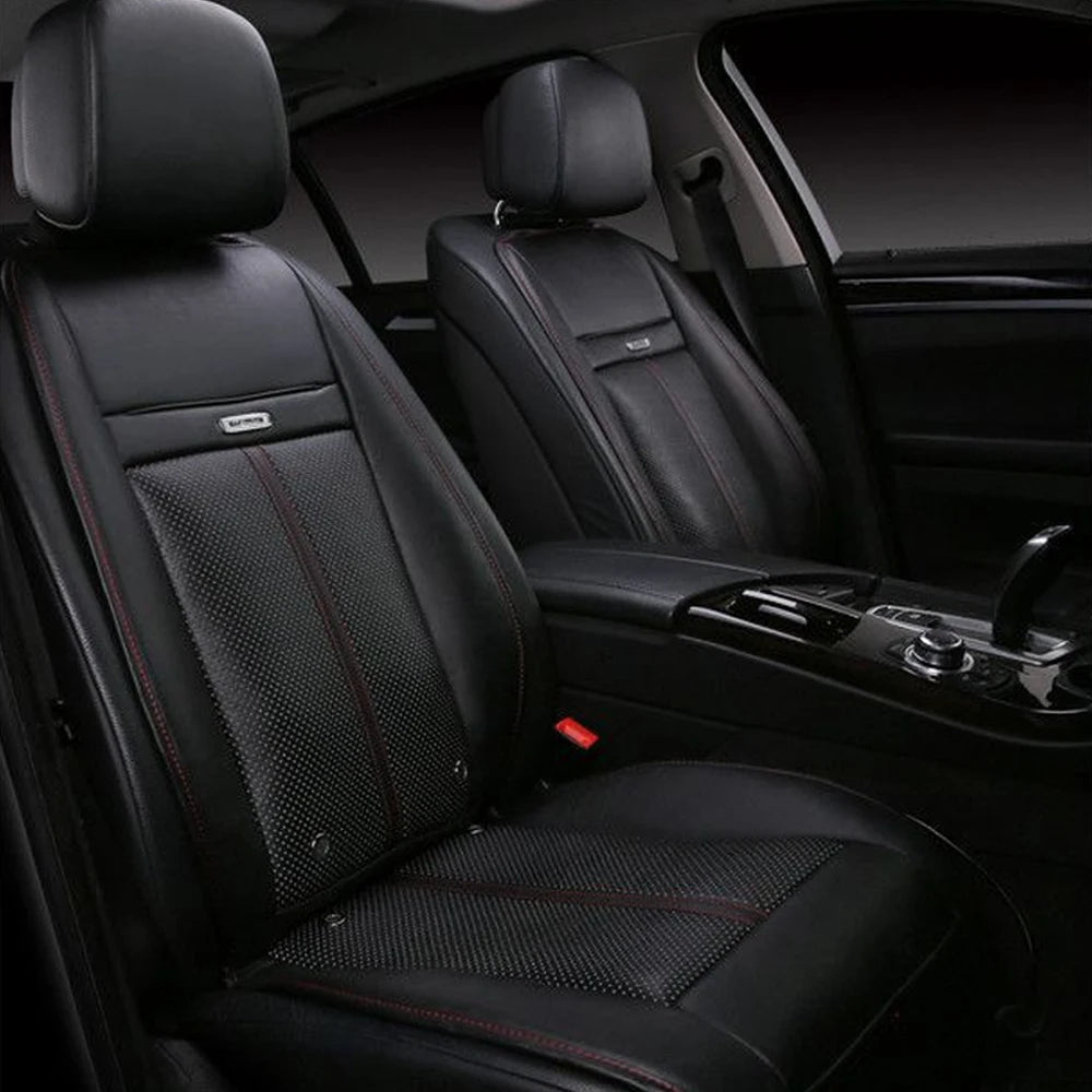 Luxury Heated and Cooling Car Seat Cover, Ventilated Cooling Car Seat Warmer Cushion 12-24V Universal Fit, Classic Black