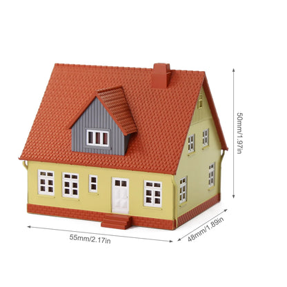 Evemodel N Scale Model Dwelling House Pre-built Painted Two-story Building