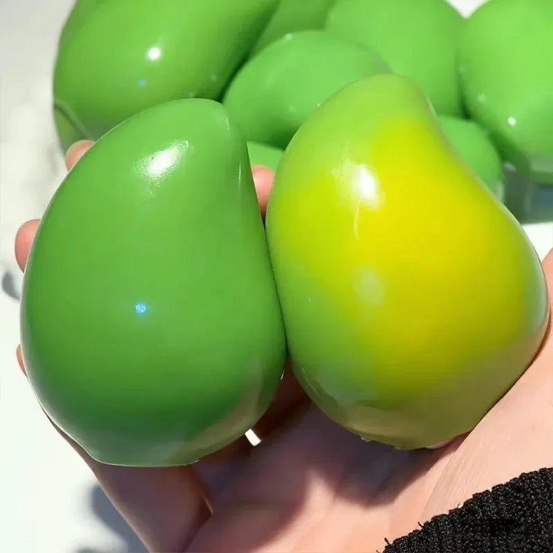 Handmade Crispy Mango Stress Ball Fidget Toy Crunchy Squeeze Ball Round Blocks Filled ASMR Anti Stress Toys for Adults Kids