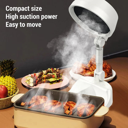 Desktop Cooker Hood Tabletop Range Hood 8W 3 Speed Strong Suction Low Noise Multifunction Foldable Portable Kitchen Exhaust Fan
