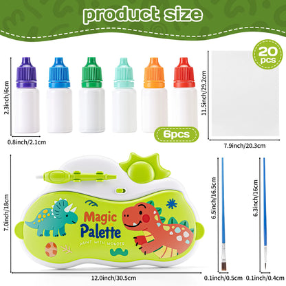 Children's Colorful Drawing Set with Stamps, Painting, Non-staining Hands, 6-color Pens | 20 Pattern Papers | Dust-free Art Toy