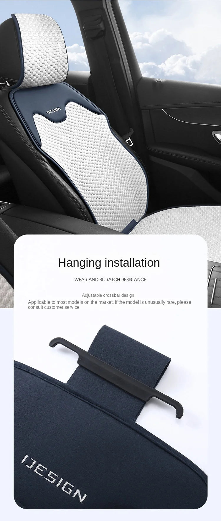Universal Ice Silk Car Seat Cushion Breathable Seat Cover Sweat Absorption Cool Cushion Universal Split Single Sitting Rear Set