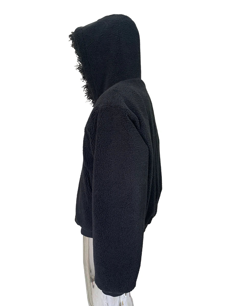 Autumn Winter Cool Short Oversized Thickened Warm Pu Leather Jacket Men with Faux Fur Trim Hood Rivet Luxury Designer Clothes
