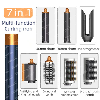 7-in-1 Multi-Function Hair Dryer & Styling Tool Curling Iron Hot Air Curling Brush Curling Barrel Professional Straightener